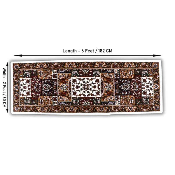 Luxury_Cube_Printed_Vintage_Persian_Bedside_Runner_Carpet_Rug_Anti_Skid_Backing_for_Home/Kitchen/Living_Area/Office_Entrance_(50_x_182_cm,_2_x_6_Feet_Multi)_Pack_of_1,_Wool_Blend_LC1506_Runner