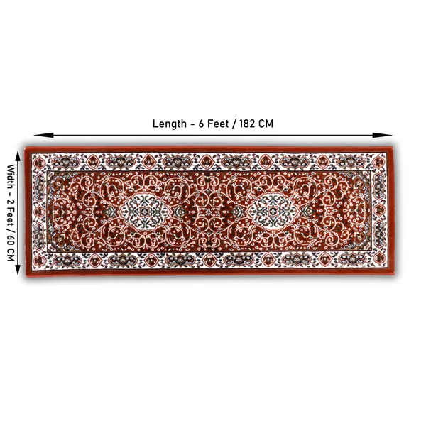 Luxury_Cube_Printed_Vintage_Persian_Bedside_Runner_Carpet_Rug_Anti_Skid_Backing_for_Home/Kitchen/Living_Area/Office_Entrance_(50_x_182_cm,_2_x_6_Feet_Multi)_Pack_of_1,_Wool_Blend_LC1508_Runner