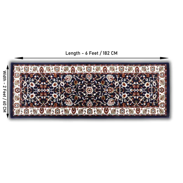 Luxury_Cube_Printed_Vintage_Persian_Bedside_Runner_Carpet_Rug_Anti_Skid_Backing_for_Home/Kitchen/Living_Area/Office_Entrance_(50_x_182_cm,_2_x_6_Feet_Multi)_Pack_of_1,_Wool_Blend_LC1509_Runner