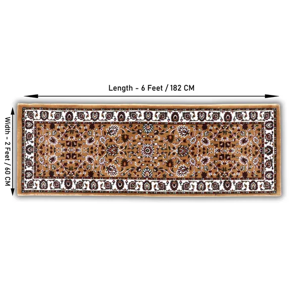 Luxury_Cube_Printed_Vintage_Persian_Bedside_Runner_Carpet_Rug_Anti_Skid_Backing_for_Home/Kitchen/Living_Area/Office_Entrance_(50_x_182_cm,_2_x_6_Feet_Multi)_Pack_of_1,_Wool_Blend_LC1510_Runner