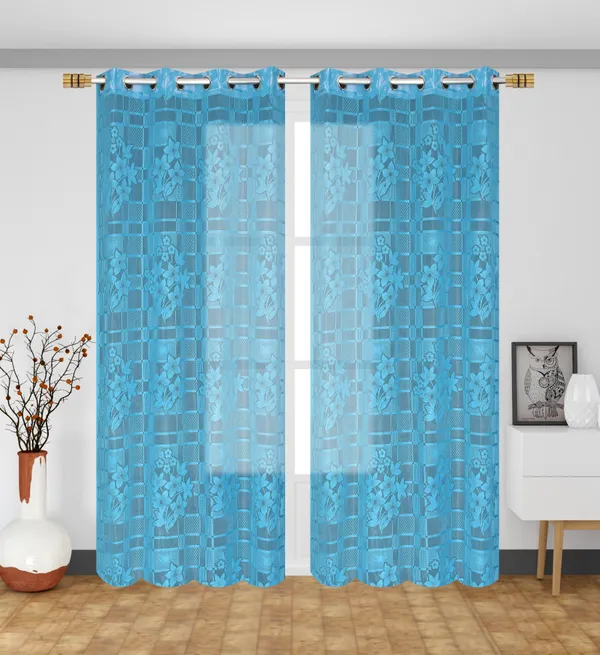 Luxury_Cube_Polyester_Beautiful_Floral_Damas_Design_Imported_Heavy_Net_Tissue_Pack_of_2_Pecs_Curtains_for_Blue_Net_Curtains_4_x_9_Feet_Window_Net_for_Home_Living_Room_Use_Net_Curtains_NET1001_BLUE_9