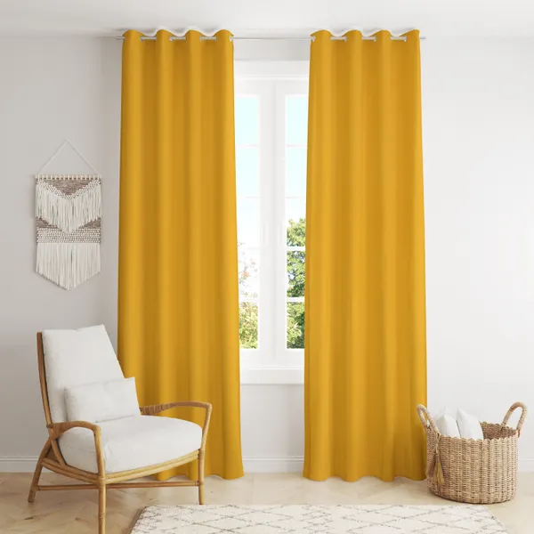 Luxury_Cube_Cotton_Curtains_for_Long_Door_9_Feet_Long_|_Medium_Window_Curtain_|_Yarn_Weaved_Parda_|_Modern_Parde_for_Living_Room_Bedroom_|_Screens_with_Eyelet_Ring_|Set_of_2_Color_Yellow