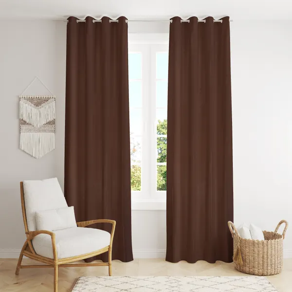 Luxury_Cube_Cotton_Curtains_for_Long_Door_9_Feet_Long_|_Medium_Window_Curtain_|_Yarn_Weaved_Parda_|_Modern_Parde_for_Living_Room_Bedroom_|_Screens_with_Eyelet_Ring_|Set_of_2_Color_Brown