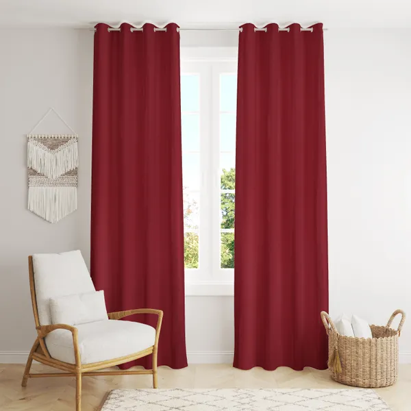 Luxury_Cube_Cotton_Curtains_for_Long_Door_9_Feet_Long_|_Medium_Window_Curtain_|_Yarn_Weaved_Parda_|_Modern_Parde_for_Living_Room_Bedroom_|_Screens_with_Eyelet_Ring_|Set_of_2_Color_Maroon
