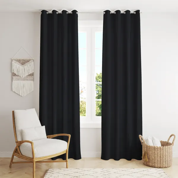 Luxury_Cube_Cotton_Curtains_for_Long_Door_9_Feet_Long_|_Medium_Window_Curtain_|_Yarn_Weaved_Parda_|_Modern_Parde_for_Living_Room_Bedroom_|_Screens_with_Eyelet_Ring_|Set_of_2_Color_Black