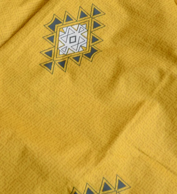 Sprectra_Yellow_Pure_Cotton_Abstract_Pattern_Double_Bed_Sheet_With_2_Pillow_Covers