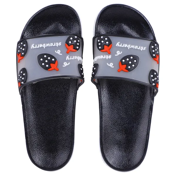 Black_Silicon_Strap_And_Pvc_Slip_On_Sliders_For_Women