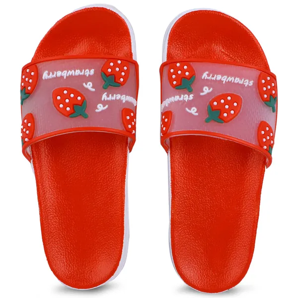 Red_Silicon_Strap_And_Pvc_Slip_On_Sliders_For_Women