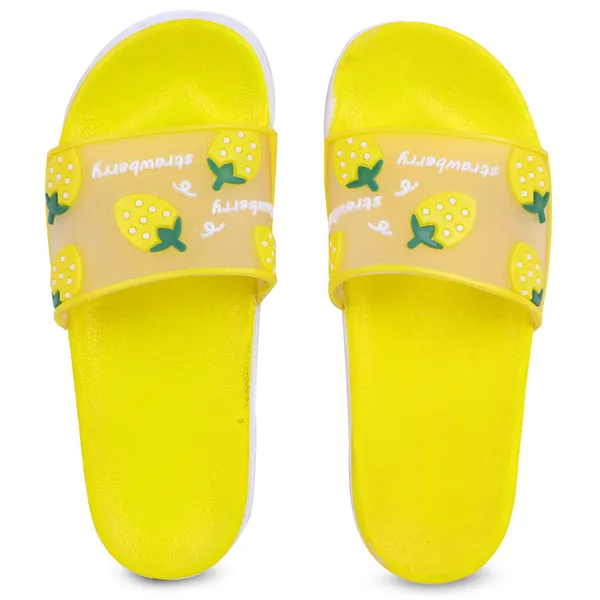 Yellow_Silicon_Strap_And_Pvc_Slip_On_Sliders_For_Women