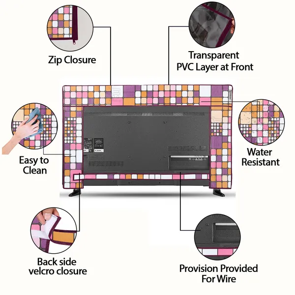 LCD/LED_T.V_Protector_Cover_For_26_Inch_Suitable_For_All_Major_Brands__(Material-_PVC,_Color-Pink,_Size-25.5x3x17_Inches)