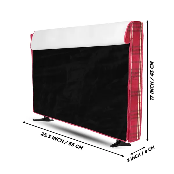 LCD/LED_T.V_Protector_Cover_For_26_Inch_Suitable_For_All_Major_Brands__(Material-_PVC,_Color-Red,_Size-25.5x3x17_Inches)