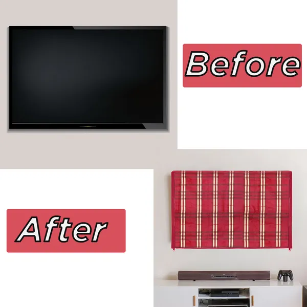 LCD/LED_T.V_Protector_Cover_For_26_Inch_Suitable_For_All_Major_Brands__(Material-_PVC,_Color-Red,_Size-25.5x3x17_Inches)