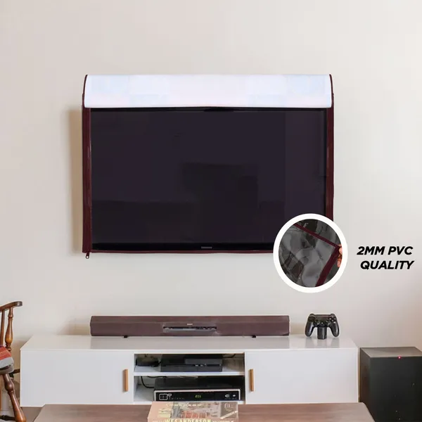 LCD/LED_T.V_Protector_Cover_For_32_Inch_Suitable_For_All_Major_Brands__(Material-_PVC,_Color-Brown,_Size-29x3x19_Inches)