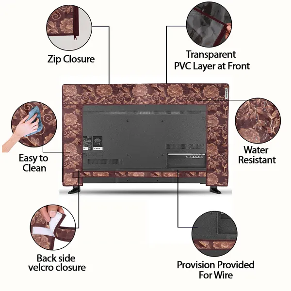 LCD/LED_T.V_Protector_Cover_For_32_Inch_Suitable_For_All_Major_Brands__(Material-_PVC,_Color-Brown,_Size-29x3x19_Inches)