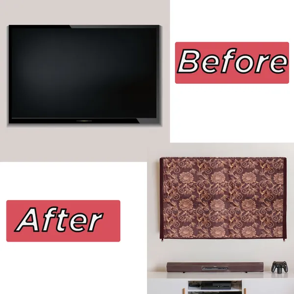 LCD/LED_T.V_Protector_Cover_For_32_Inch_Suitable_For_All_Major_Brands__(Material-_PVC,_Color-Brown,_Size-29x3x19_Inches)