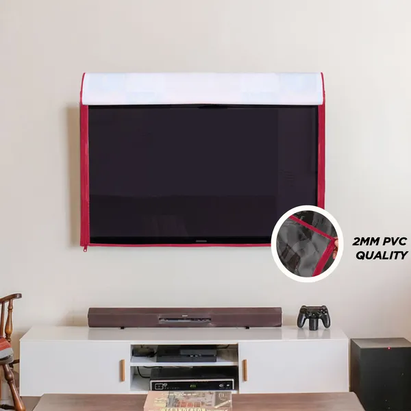 LCD/LED_T.V_Protector_Cover_For_32_Inch_Suitable_For_All_Major_Brands__(Material-_PVC,_Color-Red,_Size-29x3x19_Inches)