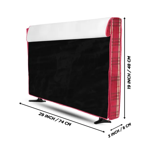 LCD/LED_T.V_Protector_Cover_For_32_Inch_Suitable_For_All_Major_Brands__(Material-_PVC,_Color-Red,_Size-29x3x19_Inches)