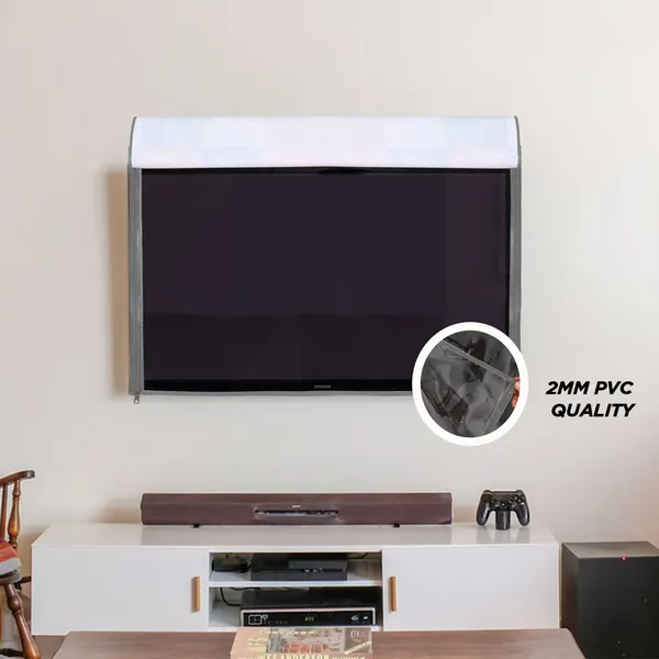 _LCD/LED_T.V_Protector_Cover_With_Zipper_Enclosure_For_42_Inch_Suitable_For_All_Major_Brands_&_Models_(Material-_PVC,_Color-Gray,_Size-39x3x24_Inches)