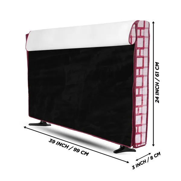 _LCD/LED_T.V_Protector_Cover_With_Zipper_Enclosure_For_42_Inch_Suitable_For_All_Major_Brands_&_Models_(Material-_PVC,_Color-Red,_Size-39x3x24_Inches)