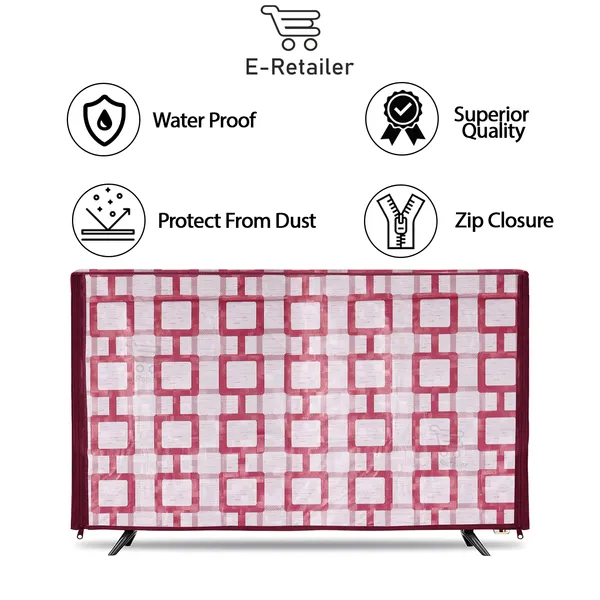 _LCD/LED_T.V_Protector_Cover_With_Zipper_Enclosure_For_42_Inch_Suitable_For_All_Major_Brands_&_Models_(Material-_PVC,_Color-Red,_Size-39x3x24_Inches)