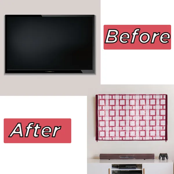 _LCD/LED_T.V_Protector_Cover_With_Zipper_Enclosure_For_42_Inch_Suitable_For_All_Major_Brands_&_Models_(Material-_PVC,_Color-Red,_Size-39x3x24_Inches)