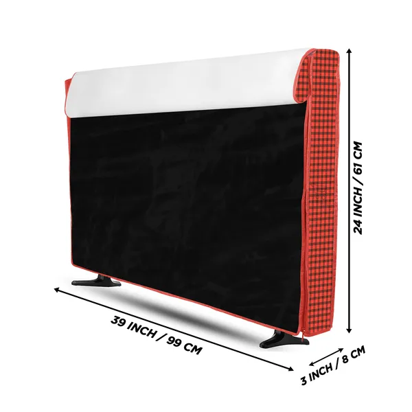 _LCD/LED_T.V_Protector_Cover_With_Zipper_Enclosure_For_42_Inch_Suitable_For_All_Major_Brands_&_Models_(Material-_PVC,_Color-Red,_Size-39x3x24_Inches)