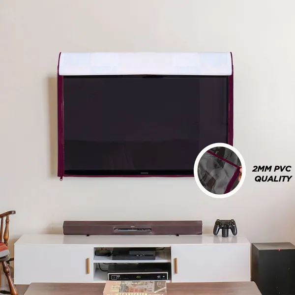 _LCD/LED_T.V_Protector_Cover_With_Zipper_Enclosure_For_42_Inch_Suitable_For_All_Major_Brands_&_Models_(Material-_PVC,_Color-Pink,_Size-39x3x24_Inches)