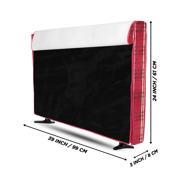 _LCD/LED_T.V_Protector_Cover_With_Zipper_Enclosure_For_42_Inch_Suitable_For_All_Major_Brands_&_Models_(Material-_PVC,_Color-Red,_Size-39x3x24_Inches)
