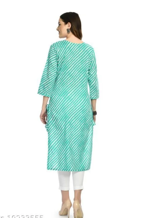 Green_Cotton_Lehriya_Print_Regular_Wear_Kurti