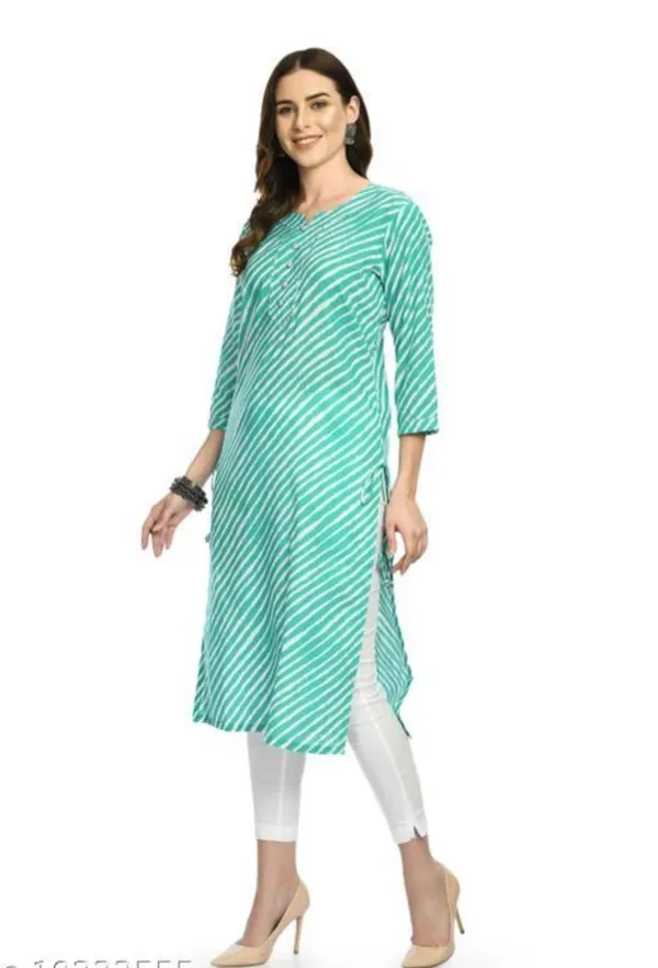 Green_Cotton_Lehriya_Print_Regular_Wear_Kurti