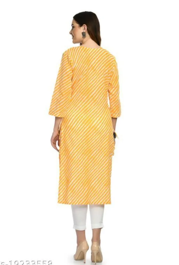 Mustard_Cotton_Lehriya_Print_Regular_Wear_Kurti