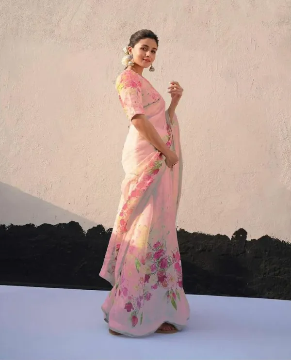 Alia bhatt pink saree online best sale