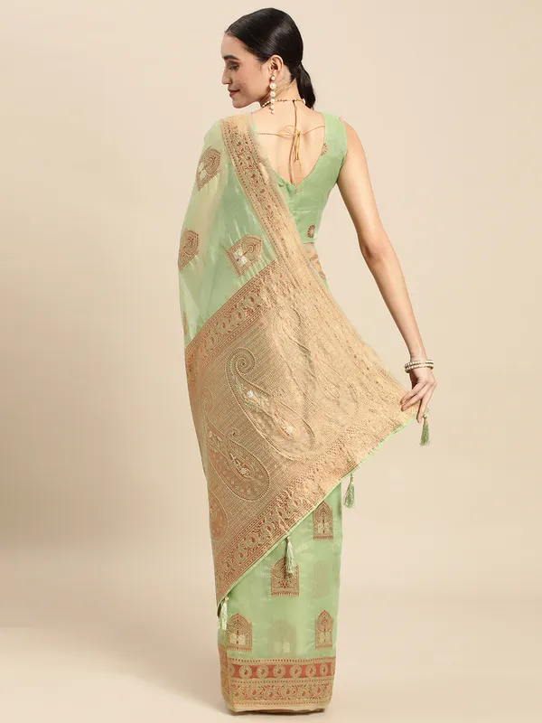 Pure_linen_fancy_saree_with_Unstitched_Blouse