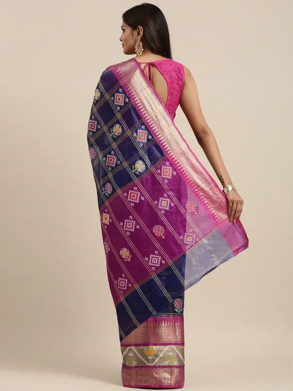 Blue_Art_Silk_Banarasi_Sarees_For_Women