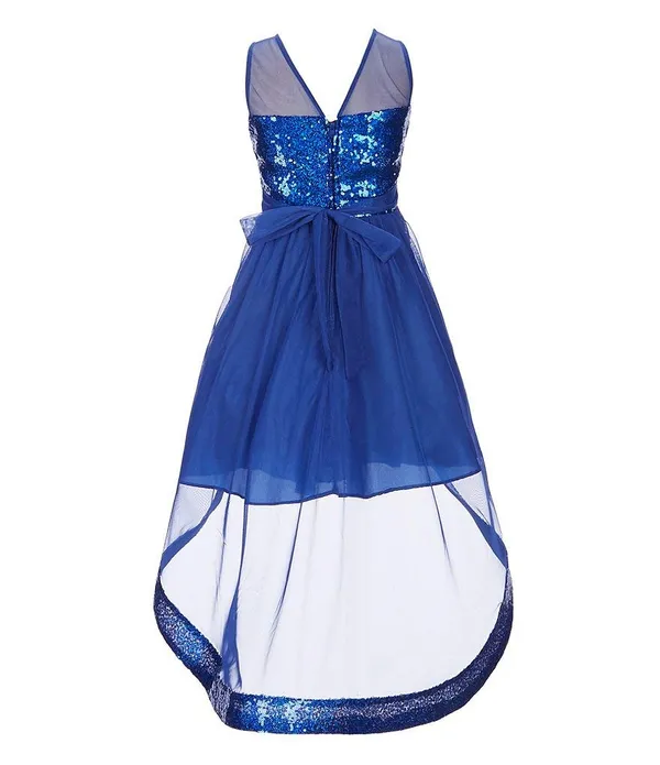 Royal_Blue_Net_Sequined_Round_Neck_Dress_For_Girls