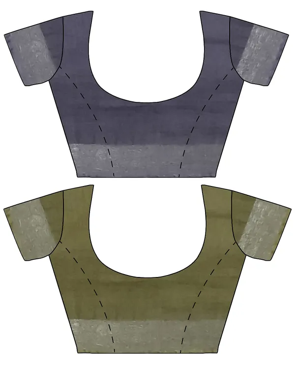 Grey_&_Moss_Green_women's_Bhagalpuri_Handloom_Cotton-Linen_Blend_Saree_Combo_(Pack_Of_2)_With_Running_Unstiched_Blouse_Piece