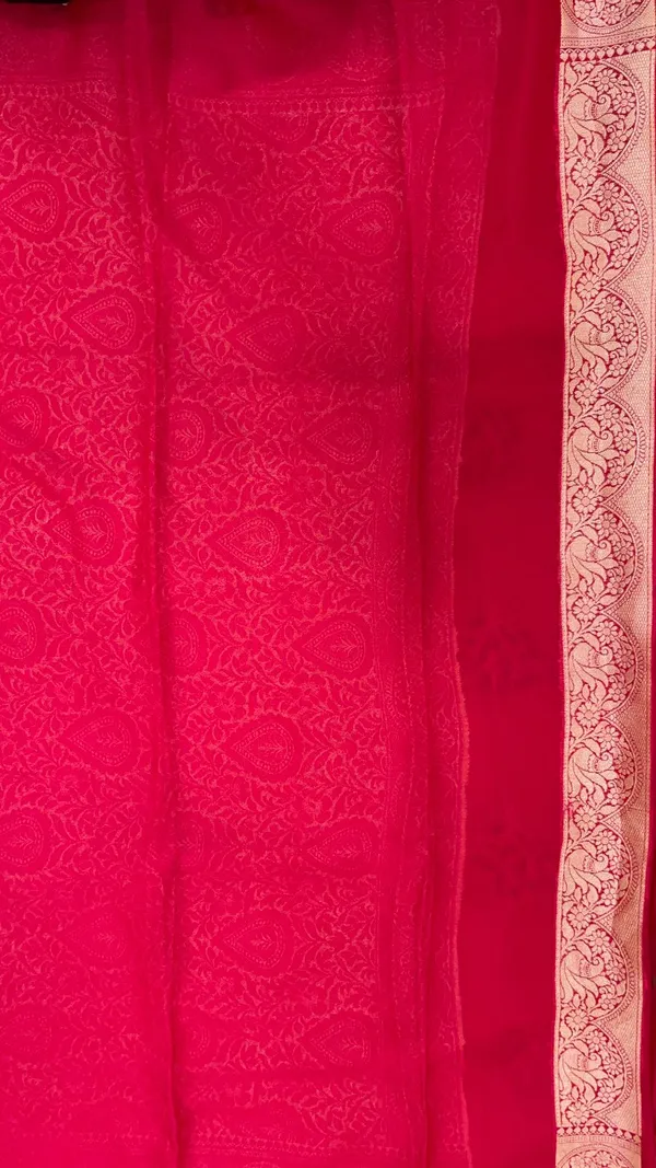 Humairah_Presents_Pure_Handloom_Pink_Chiffon_Resham_Floral_Mina_Zari_Booti_with_Banarasi_Zari_Border_and_Pink_Blouse