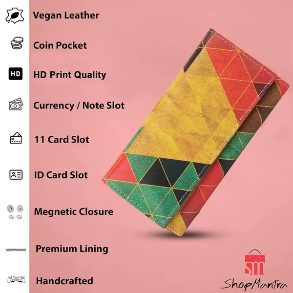 Leather_Multi-Colour_Canvas_Women'S_Wallet