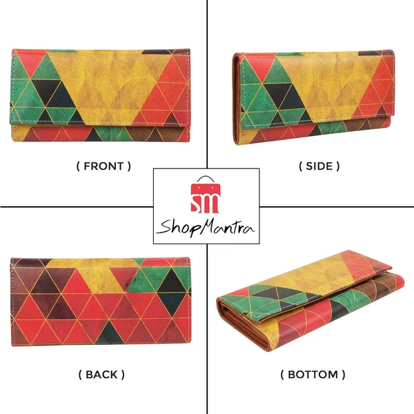 Leather_Multi-Colour_Canvas_Women'S_Wallet