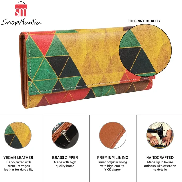 Leather_Multi-Colour_Canvas_Women'S_Wallet