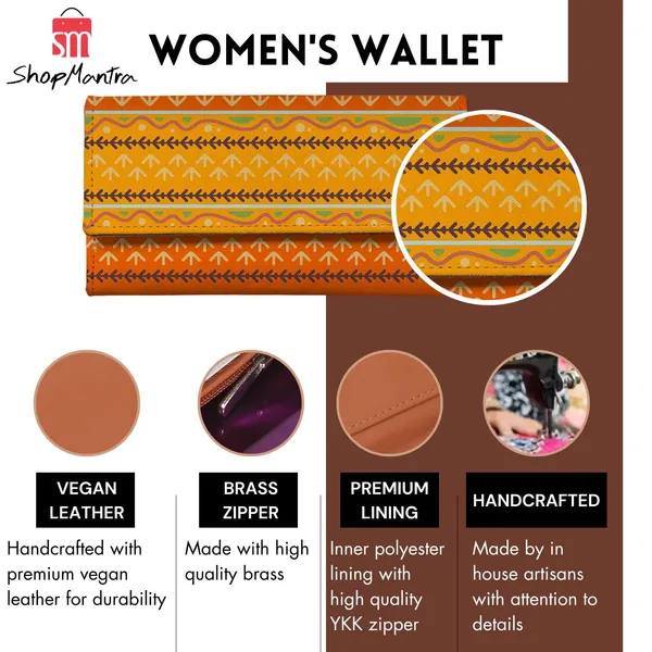 Wallet_For_Women'S_Women'S_Wallet_Clutch_Vegan_Leather_Holds_Upto_11_Cards_1_Id_Slot_2_Notes_And_1_Coin_Compartment_Magnetic_Closure