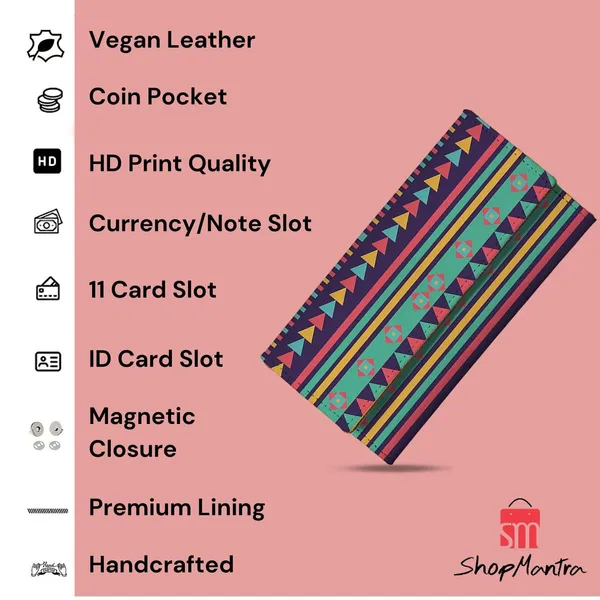 Wallet_For_Women'S_Women'S_Wallet_Clutch_Vegan_Leather_Holds_Upto_11_Cards_1_Id_Slot_2_Notes_And_1_Coin_Compartment_Magnetic_Closure