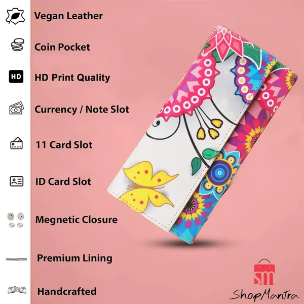 Wallet_For_Women'S_Women'S_Wallet_Clutch_Vegan_Leather_Holds_Upto_11_Cards_1_Id_Slot_2_Notes_And_1_Coin_Compartment_Magnetic_Closure
