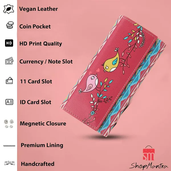 Wallet_For_Women'S_Women'S_Wallet_Clutch_Vegan_Leather_Holds_Upto_11_Cards_1_Id_Slot_2_Notes_And_1_Coin_Compartment_Magnetic_Closure