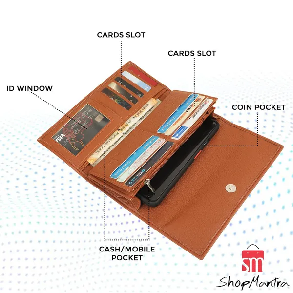 Wallet_For_Women'S_Women'S_Wallet_Clutch_Vegan_Leather_Holds_Upto_11_Cards_1_Id_Slot_2_Notes_And_1_Coin_Compartment_Magnetic_Closure