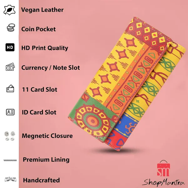 Orange_Wallet_For_Women'S_Clutchmade_With_Vegan_Leatherholds_Upto_11_Cards_1_Id_Slot2_Notes_And_1_Coin_Compartmentmagnetic_Closure