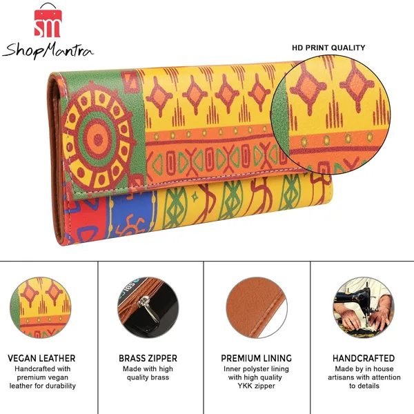 Orange_Wallet_For_Women'S_Clutchmade_With_Vegan_Leatherholds_Upto_11_Cards_1_Id_Slot2_Notes_And_1_Coin_Compartmentmagnetic_Closure