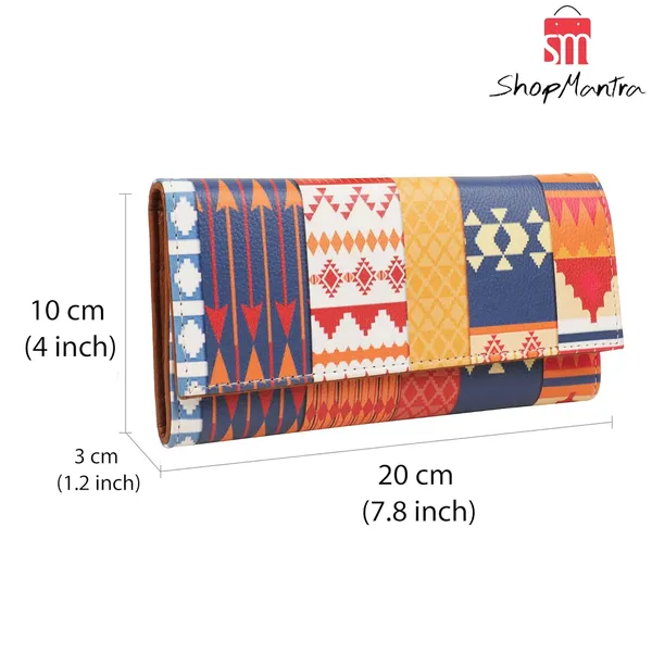 Abstract_Triangle_Pattern_Faux_Leather_Printed_Women'S_Wallet