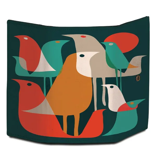 Wallet_For_Women'S_Clutch_Vegan_Leather_11_Cards_1_Id_Slot_2_Notes_&_1_Coin_Compartment_Magnetic_Closure_Flock_Of_Birds_Pattern.