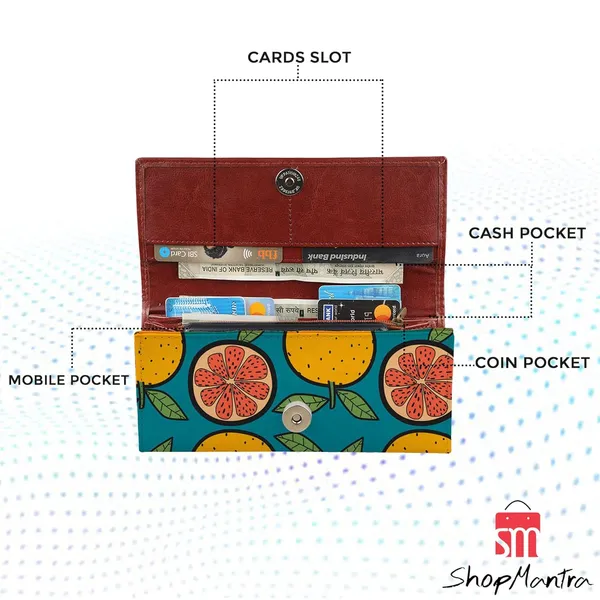 Orange_Printed_Wallet_For_Women'S_Women'S_Wallet_Clutch_Ladies_Purse_Made_With_Vegan_Leather_Holds_Upto_6_Cards_2_Notes_And_1_Coin_Compartment_Magnetic_Closure